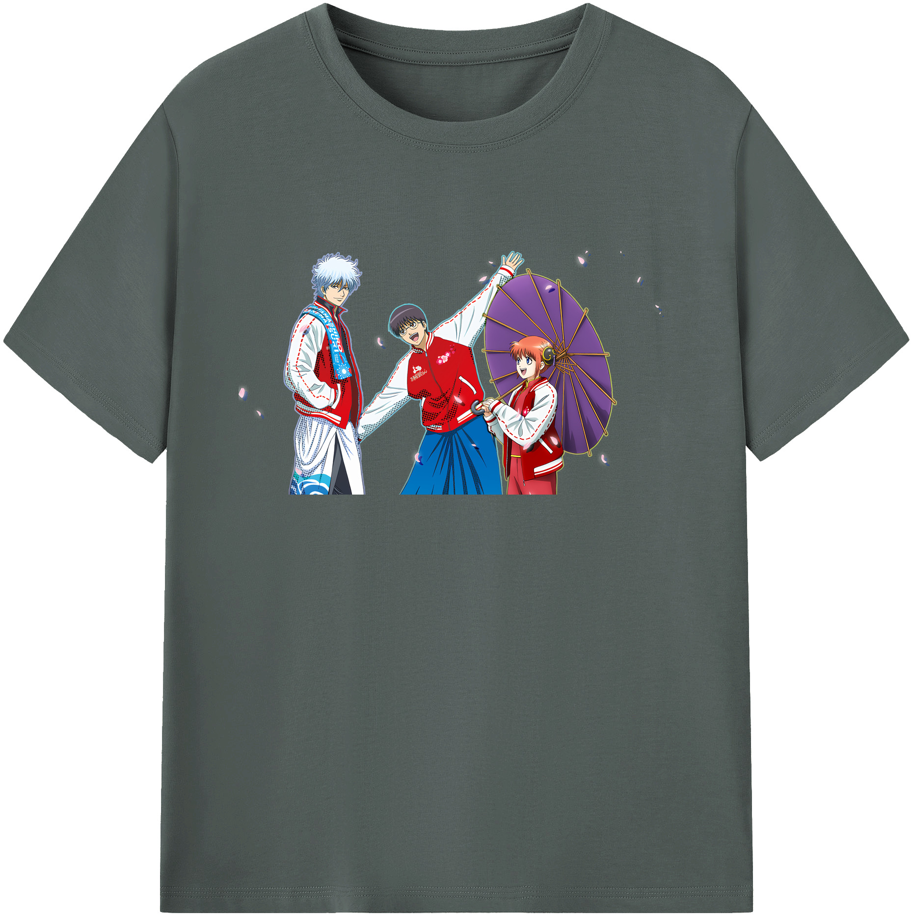 （画像用） ぎんたま 坂田銀時（さかたぎんとき） 神楽 志村新八（しむら しんぱち） GINTAMA Sakata Gintoki Kagura Shimura Shinpachi 綿100％ メンズ半袖Tシャツ｜肌触りやわらか＆通気性